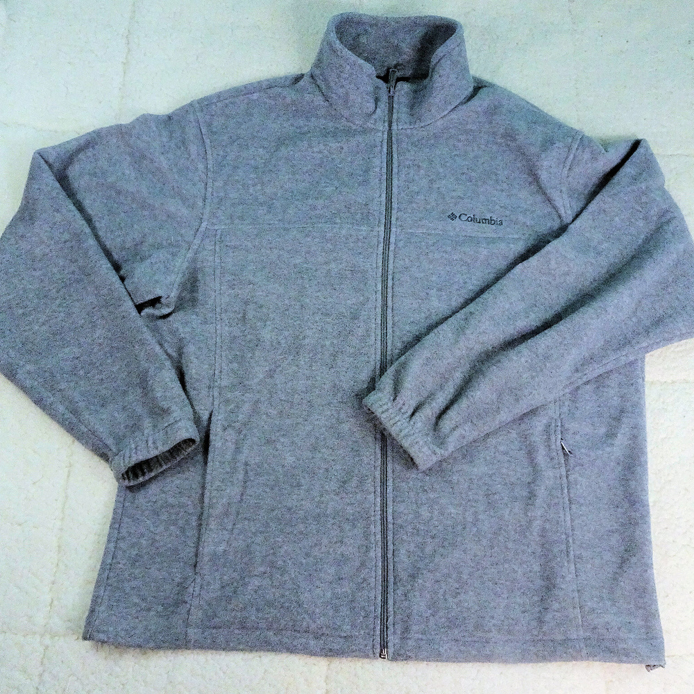 Columbia Full Zip Gray Fleece Jacket Size X-Large